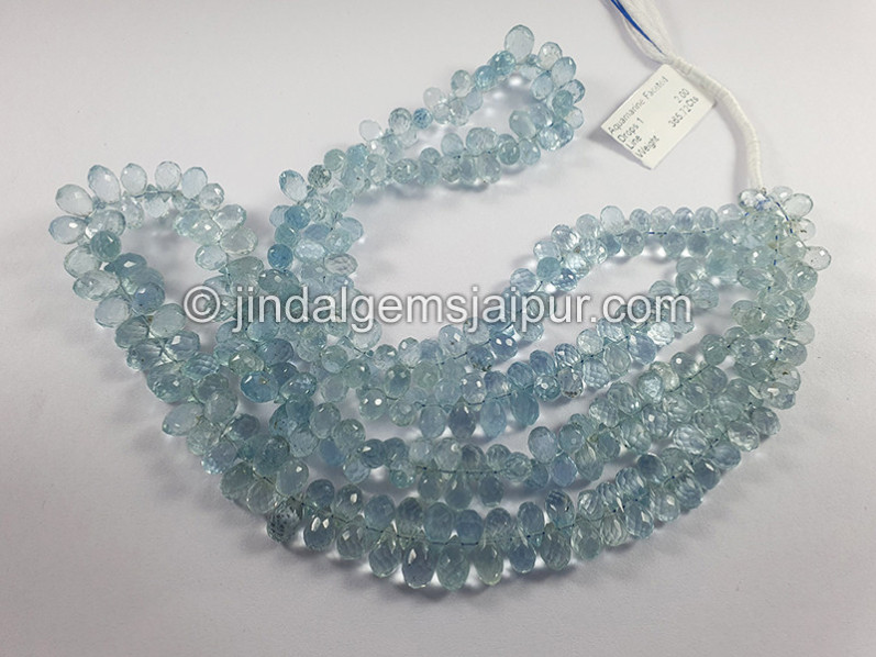 Aquamarine Faceted Drops Shape Beads