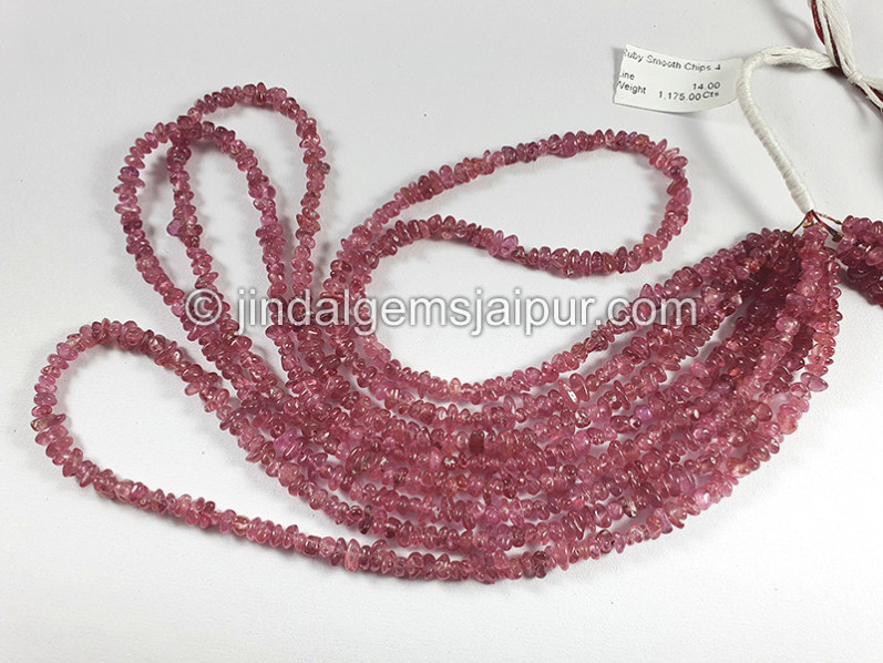 Ruby Smooth Chips Beads