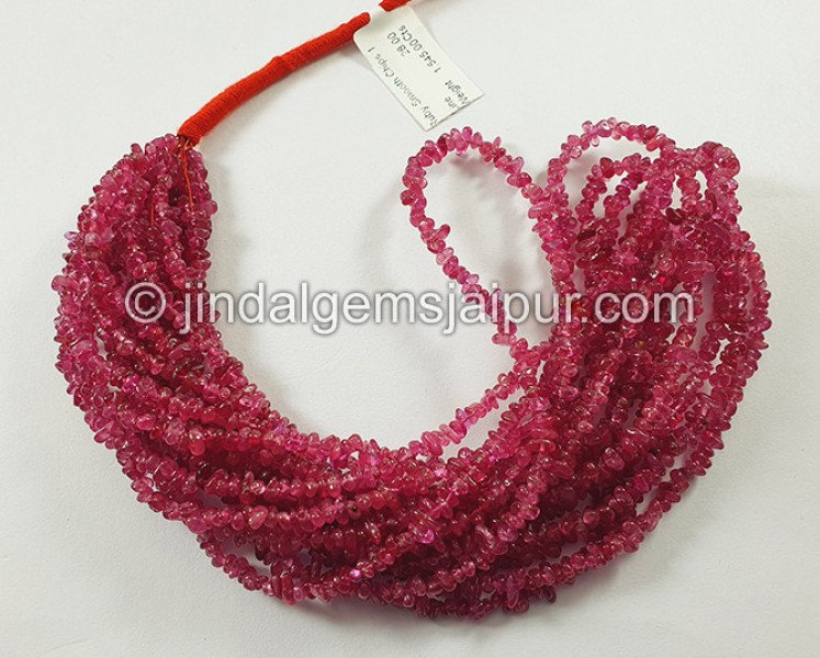 Ruby Smooth Chips Shape Beads
