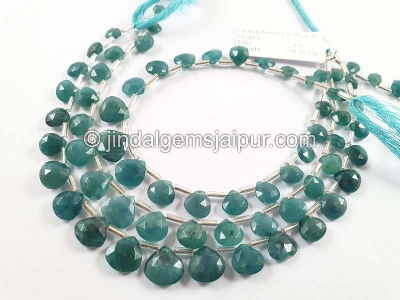 Grandidierite Faceted Heart Beads -- GRDRT79