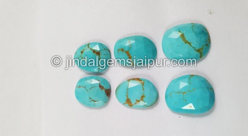 Golden Spiderweb Turquoise Rose Cut Slices