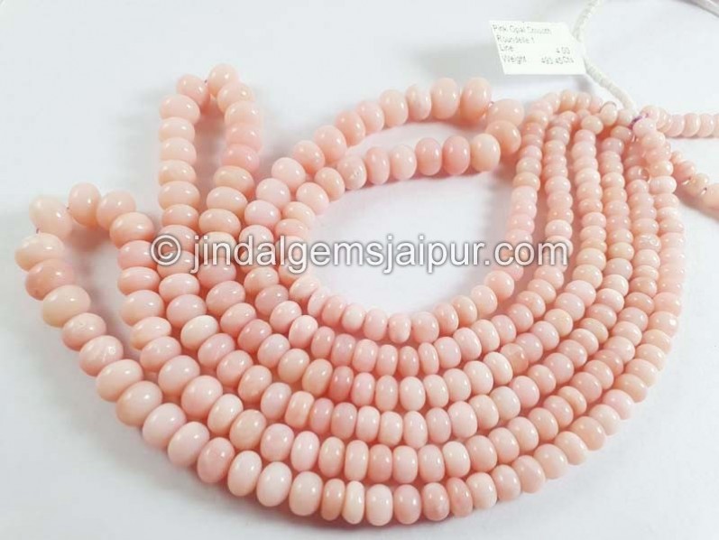 Pink Opal Shaded Smooth Roundelle Beads -- POP95