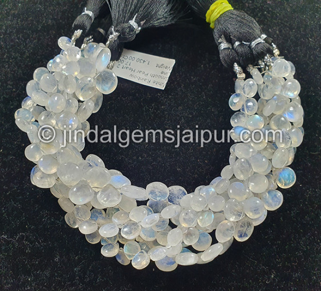 White Rainbow Smooth Heart Shape Beads