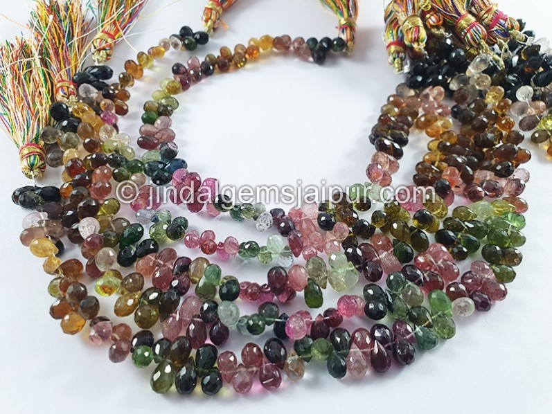 Tourmaline Faceted Drops Shape Big Beads