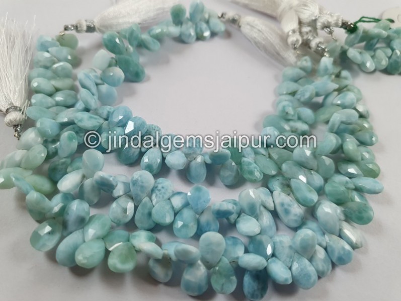 Larimar Faceted Pear Beads