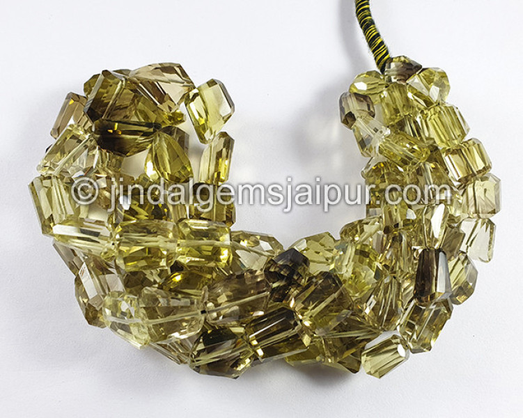Bi Lemon Quartz Faceted Nuggets Shape Beads