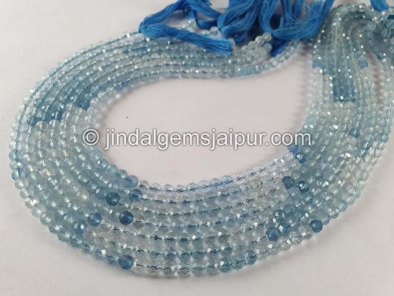 Aquamarine Faceted Round Beads
