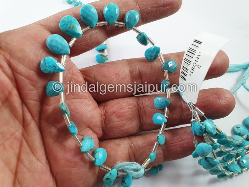 Turquoise Arizona Faceted Pear Shape Beads