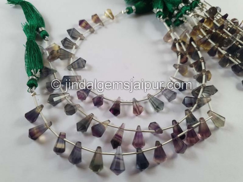 Fluorite Faceted Fancy Cone Beads