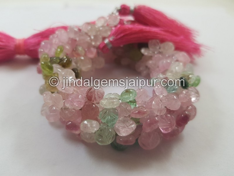 Afghan Tourmaline Carved Heart Beads