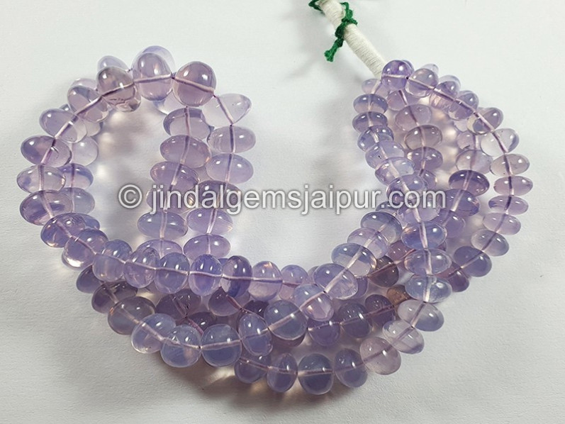Scorolite Or Lavender Quartz Smooth Roundelle Shape Beads