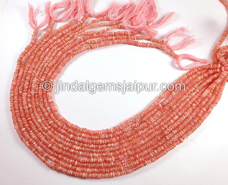 Rhodochrosite Smooth Roundelle Shape Beads