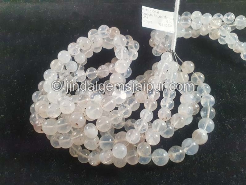 Hyalite Opal Smooth Round Beads -- HTOP13
