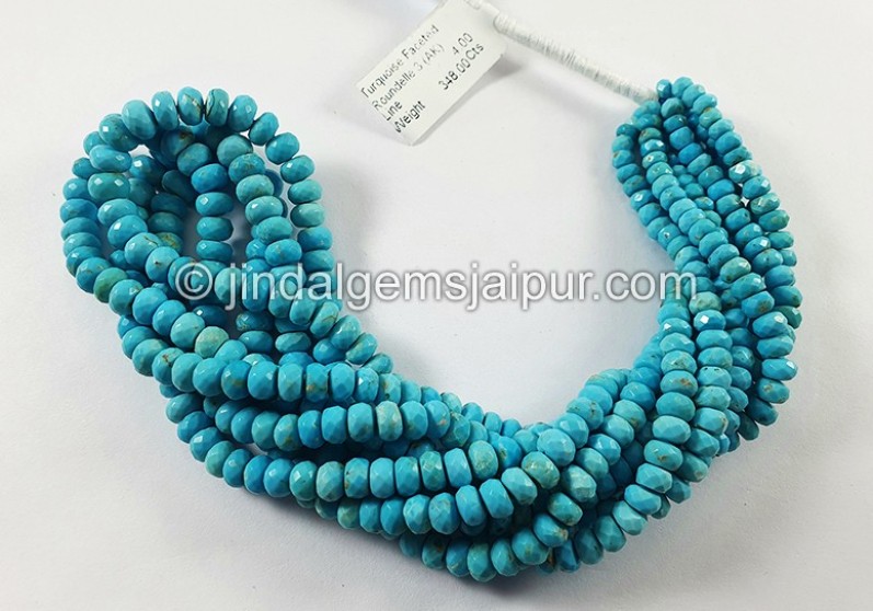 Turquoise Faceted Roundelle Shape Beads