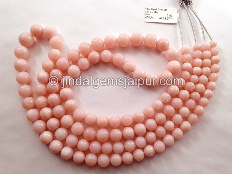 Pink Opal Smooth Balls Shape Beads