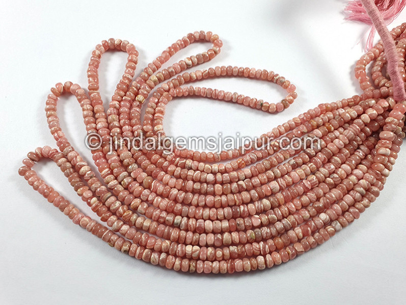 Rhodochrosite Smooth Roundelle Shape Beads