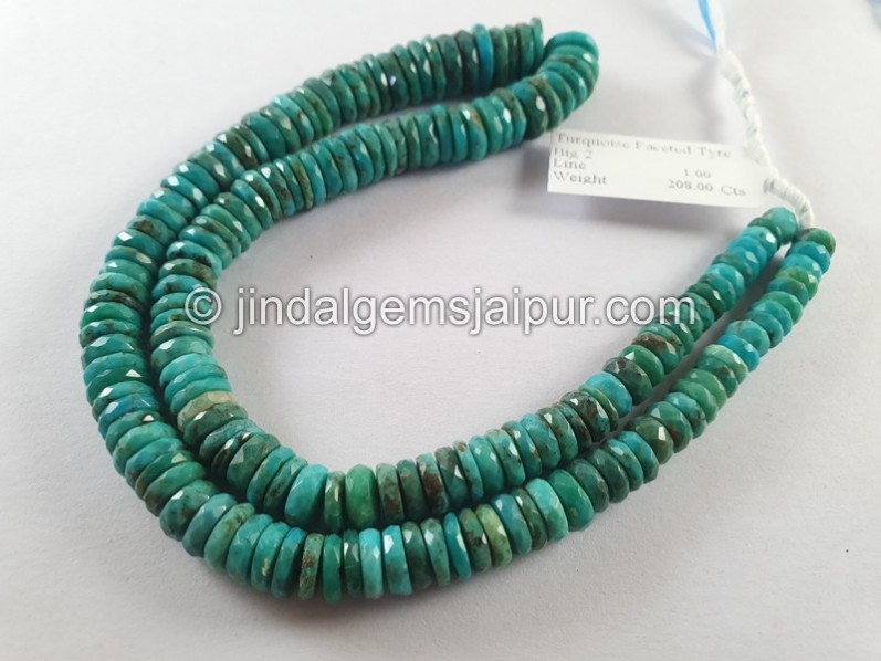 Turquoise Faceted Tyre Shape Beads