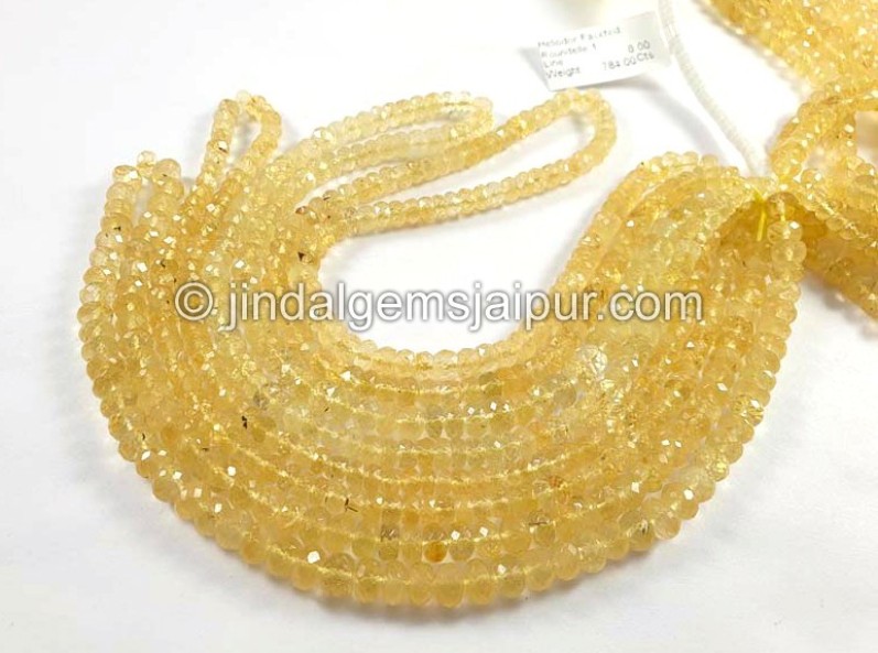 Heliodor Faceted Roundelle Shape Beads