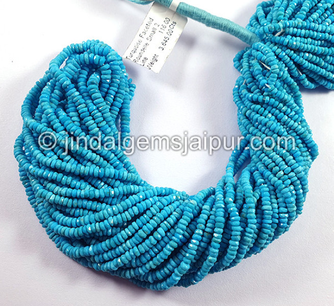 Turquoise Faceted Roundelle Shape Beads