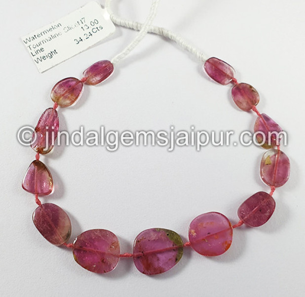 Watermelon Tourmaline Slices Shape Beads