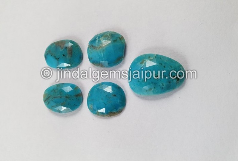 Black Spiderweb Turquoise Rose Cut Slices