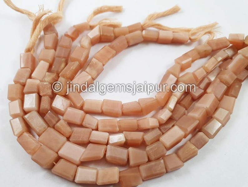 Peach Moonstone Faceted Nugget Beads