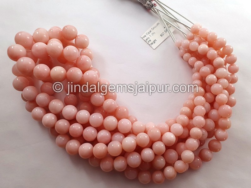 Pink Opal Smooth Balls Shape Beads