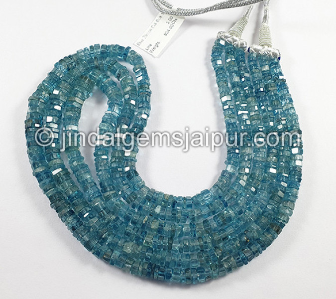 Blue Zircon Cut Bolt Shape Beads