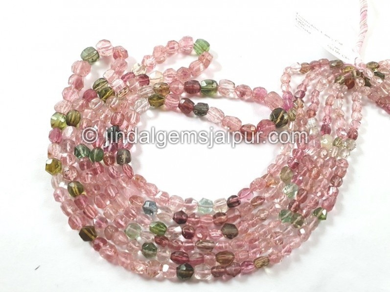 Tourmaline Step Cut Bicone Beads