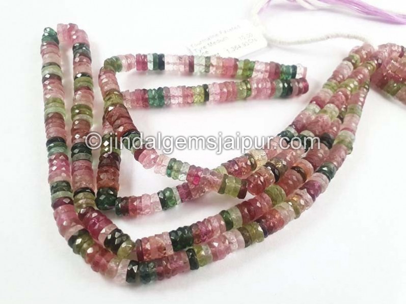 Tourmaline Faceted Tyre Beads