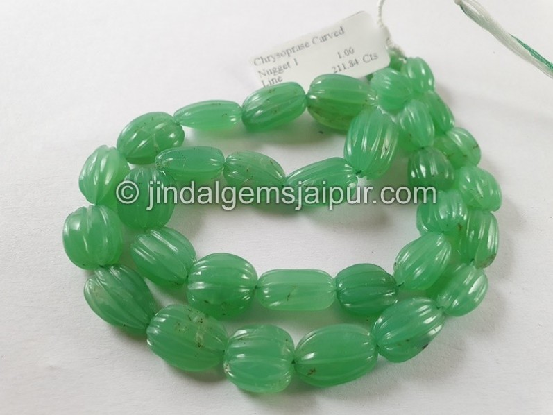 Chrysoprase Carved Nugget Beads