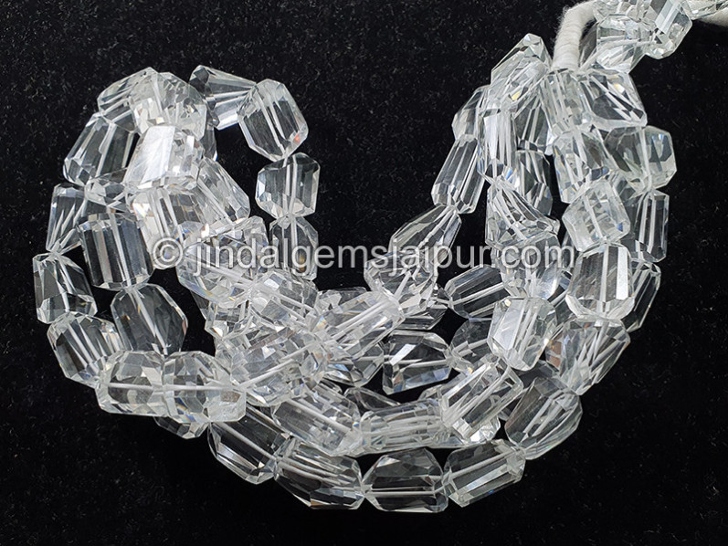 Crystal Quartz Faceted Nuggets Shape Beads