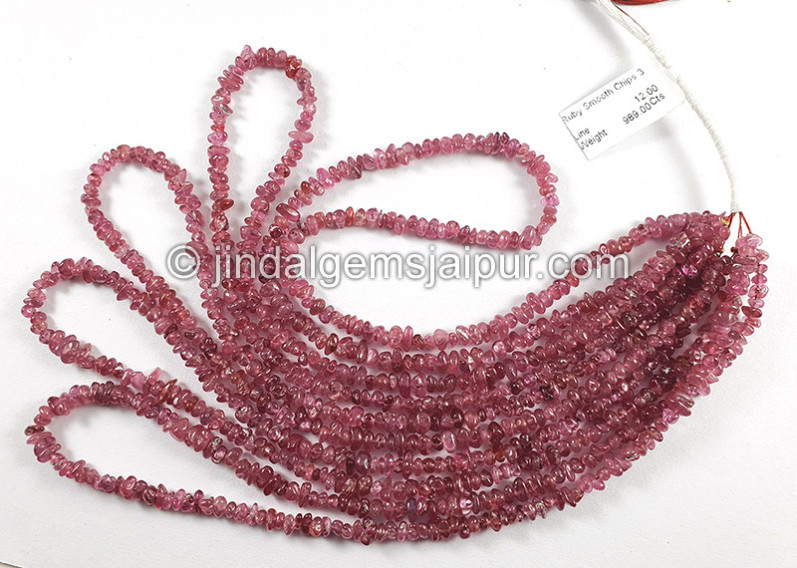 Ruby Smooth Chips Beads