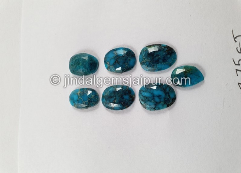 Black Spiderweb Turquoise Rose Cut Slices