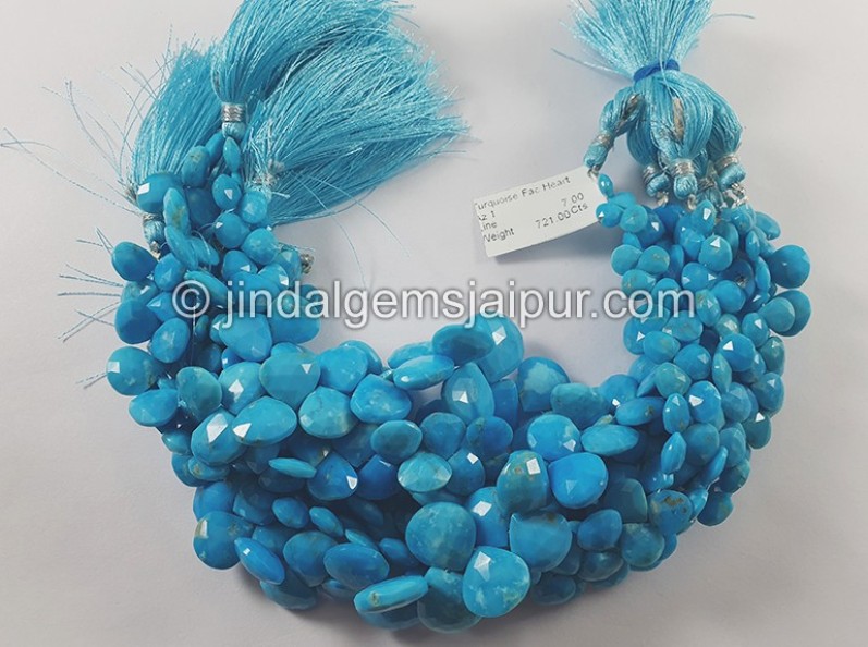 Turquoise Faceted Heart Shape Beads
