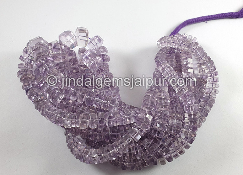 Pink Amethyst Step Cut Bolt Shape Beads