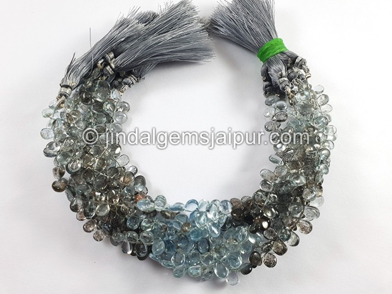 Moss Aquamarine Smooth Pear Shape Small Beads