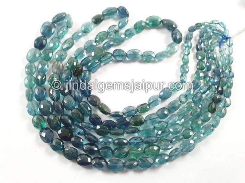 Blue Tourmaline Shaded Faceted Oval Beads