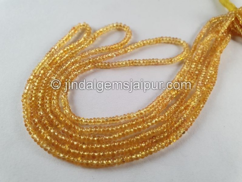 Yellow Sapphire Smooth Roundelle Beads