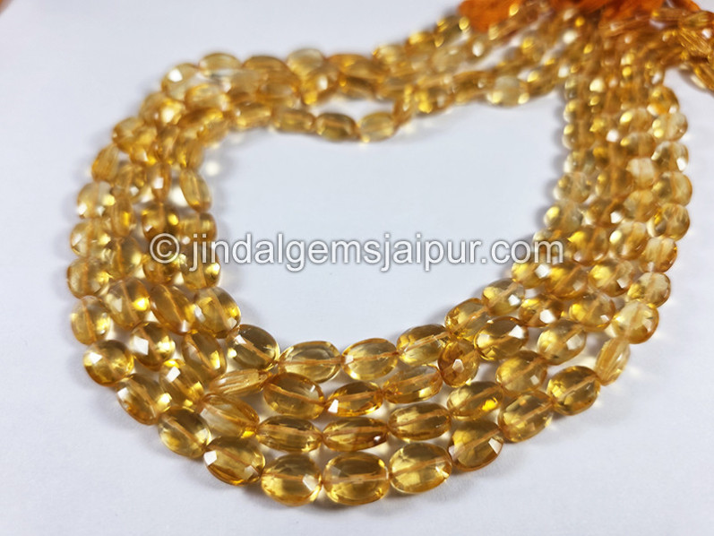 Citrine Faceted Oval Shape Beads