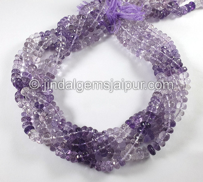 Amethyst Shaded Faceted Roundelle Shape Beads