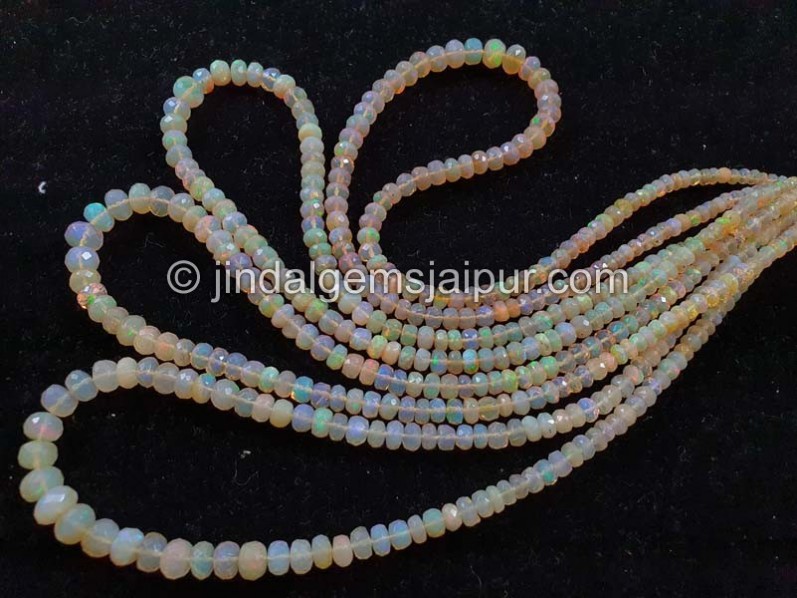 Yellow Ethiopian Opal Far Faceted Roundelle Beads