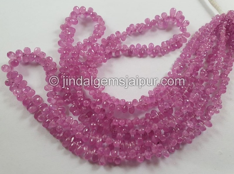 Pink Sapphire Faceted Drop Beads