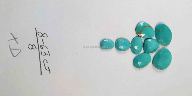 Turquoise Rose cut Slices