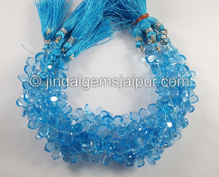 Swiss Blue Topaz Faceted Fancy Shape Beads