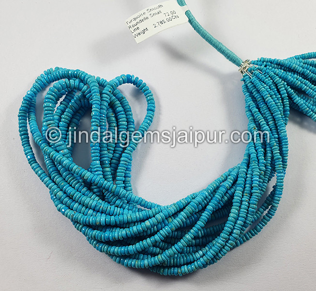 Turquoise Smooth Roundelle Shape Beads