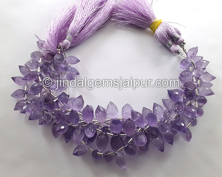 Amethyst Faceted Dew Drops Shape Beads