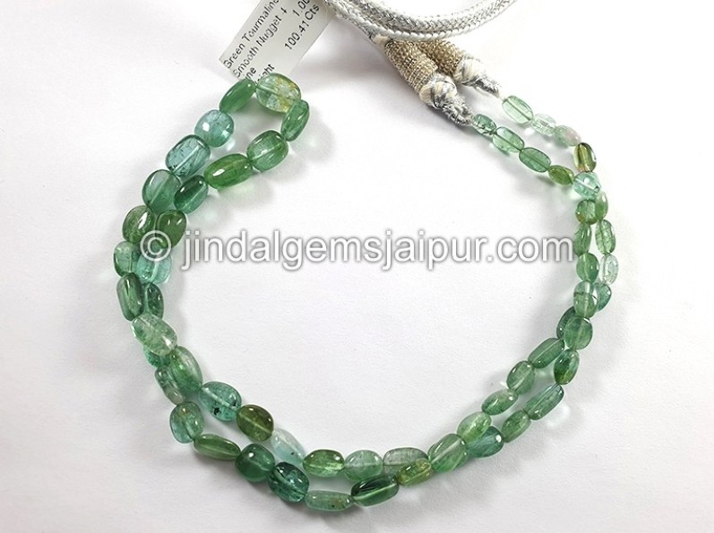 Green Tourmaline Smooth Nuggets Shape Beads