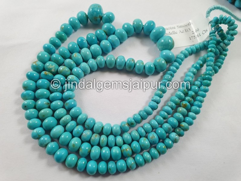 Arizona Turquoise Smooth Roundelle Beads