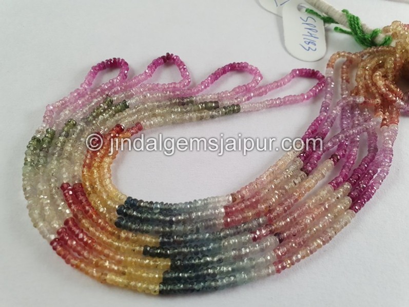 Multi Sapphire Faceted Roundelle Beads